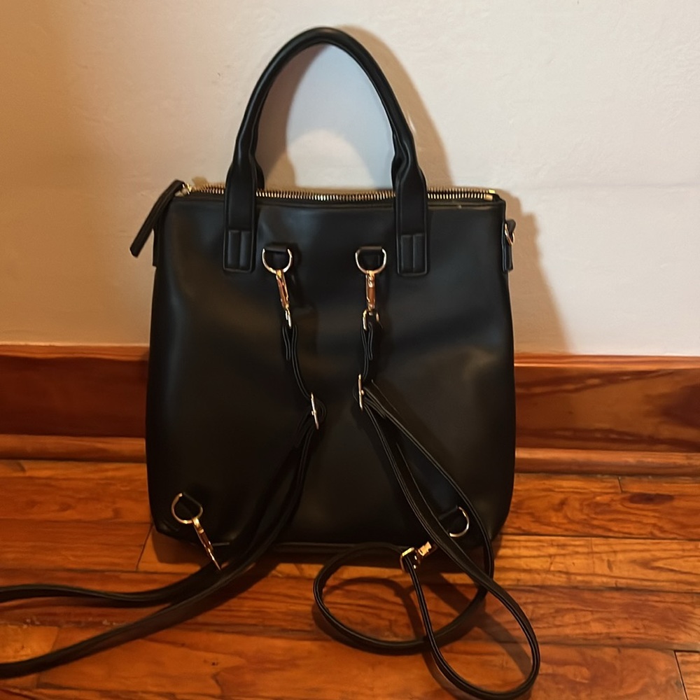 Black Convertible Backpack - Picture 2 of 2